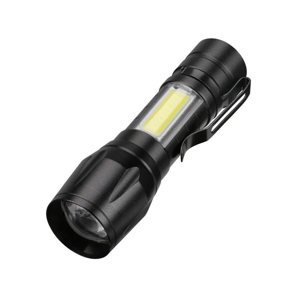Torch - Mini LED Micro USB Charging With Cable And Case - USB Charging Powerful Flashlight 3800LM XPE COB Small Rechargeable - Flash Light Zoomab