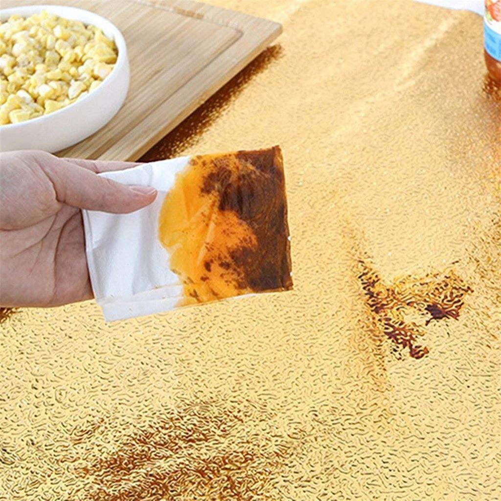 60 By 200 CM Size Foil Sheet Golden Aluminium Foil Aluminium Foil Sticker Aluminium Foil Sheet Kitchen Waterproof Self-Adhesive ( Golden )