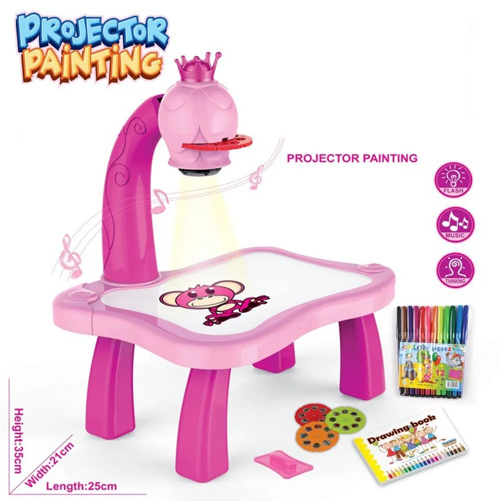 Kids Drawing Projector, Trace And Draw Projector Toy Drawing Board Tracing Desk Learn To Draw Sketch Machine Art Tracing Projector