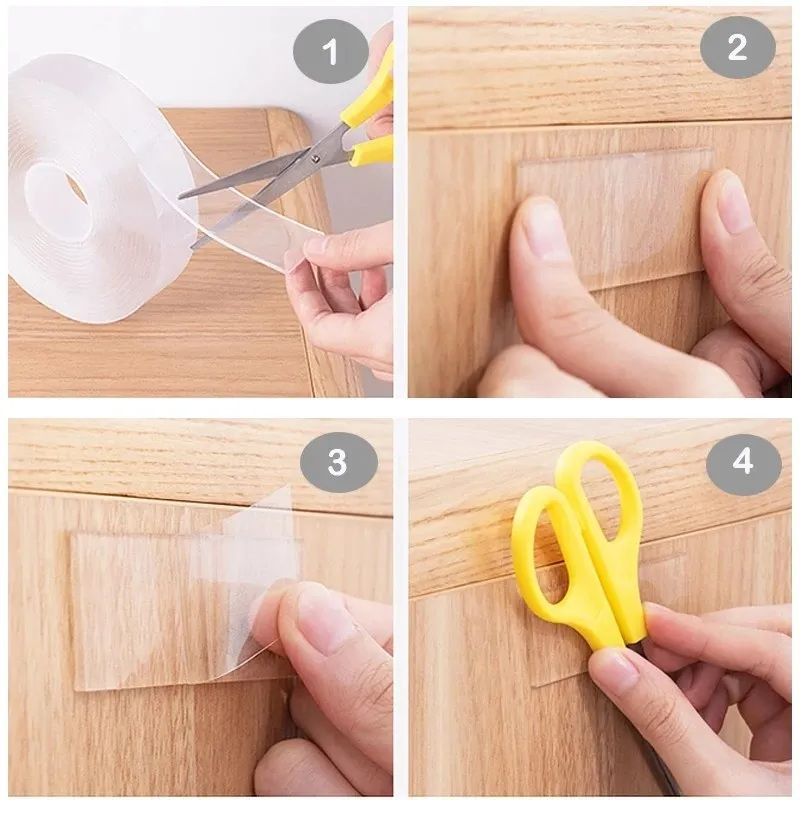 Pack Of 2 Double Sided Tape for Walls Heavy Duty Removable Mounting Tape Strong Adhesive Washable and Reusable Tape Wall Tape for Picture Photo Carpet Decoration Poster Tape Roll