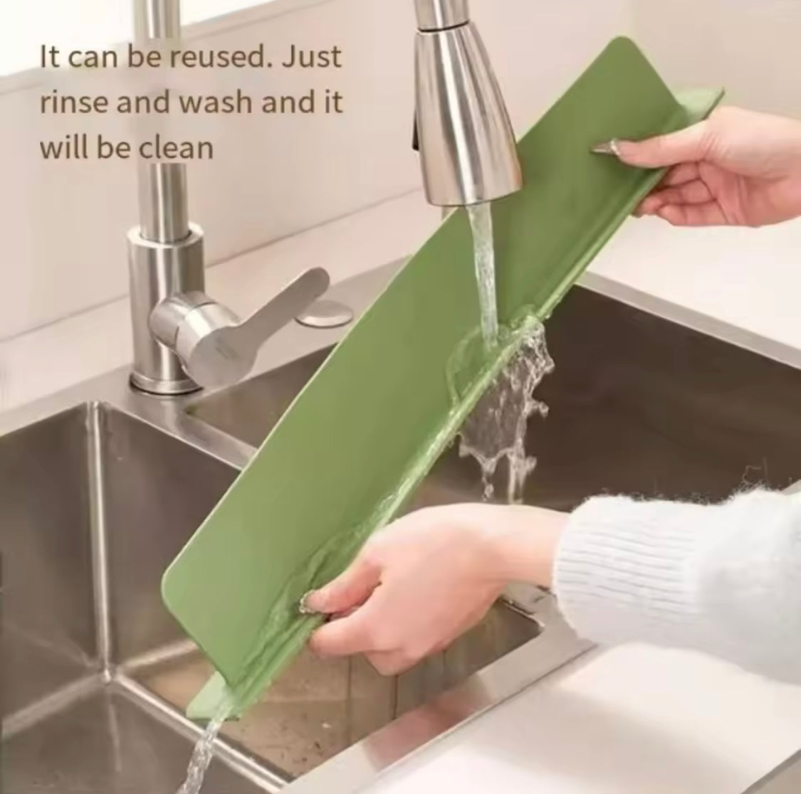 Kitchen Sink Water Splash Guard Silicone Sink Anti Splash Baffle