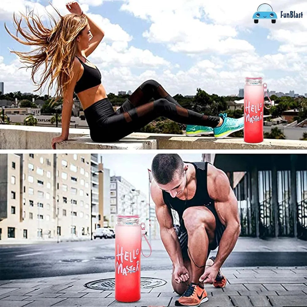 Hello Master Glass Water Bottle for School College Office 480 ml