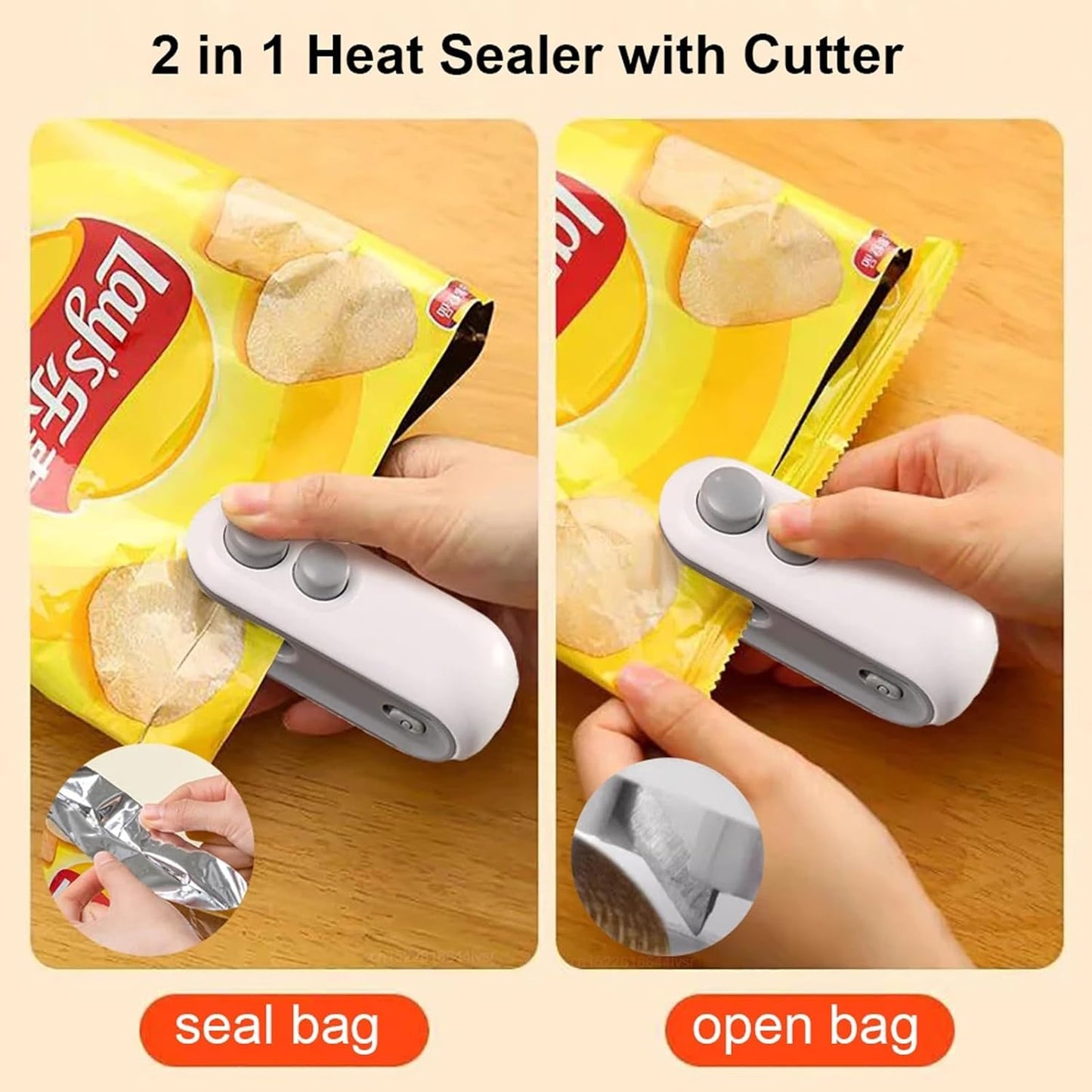 Mini Rechargeable Sealer Food Heat Bag Sealing Machine Package Sealing Bags Heat Plastic Food Bag Closing Portable Sealer