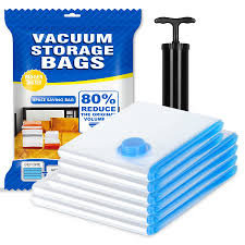 Vacuum Storage Bags 5 Bag And 1 Suction Pump for Travel Space Saver