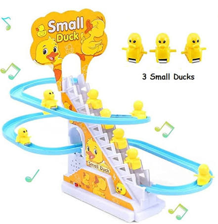 Small Ducks Climbing Toys, Electric Ducks Chasing Race Track Game Set, Playful Roller Coaster Toys with 3 Duck