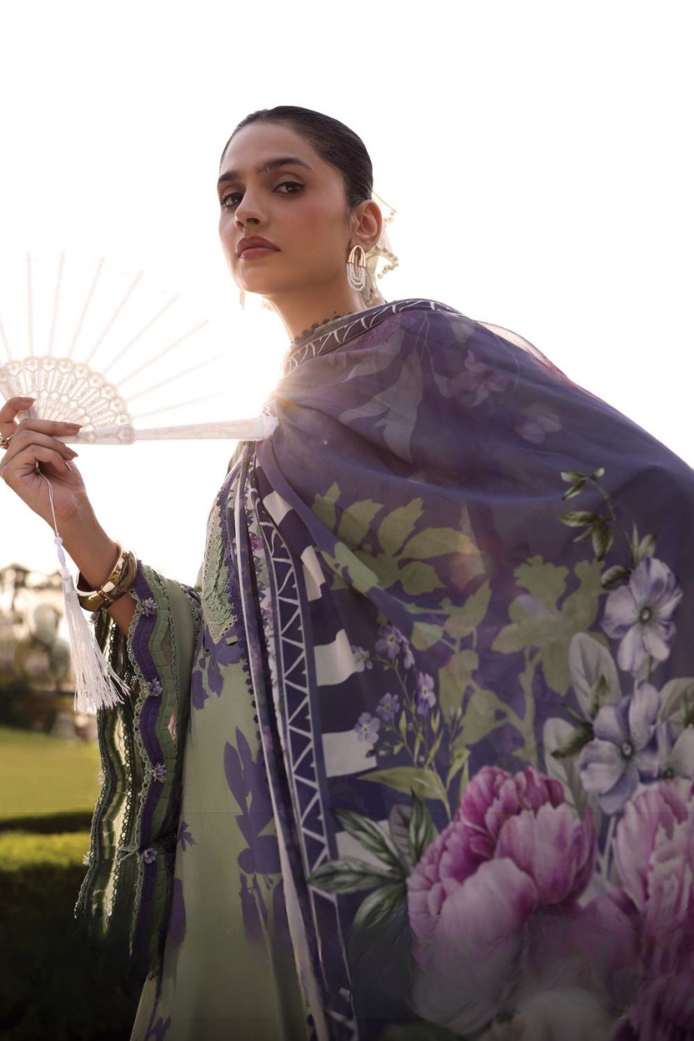 Elaf Premium 3Pc Unstitched Belladore Printed Chiffon Suit EPA-4B VIENNA