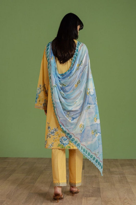 Zara Shahjahan 3 Pc Unstitched Printed Lawn Suit Celene-4B