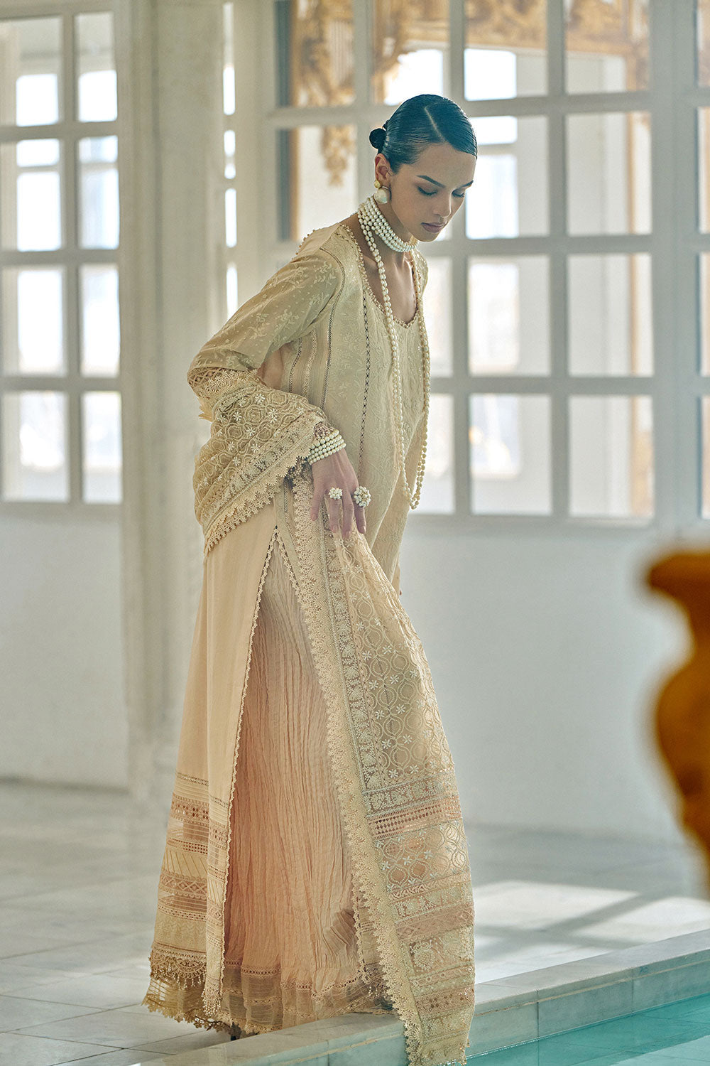Design 3A | Embroidered Lawn Unstitched Suit with Net Dupatta