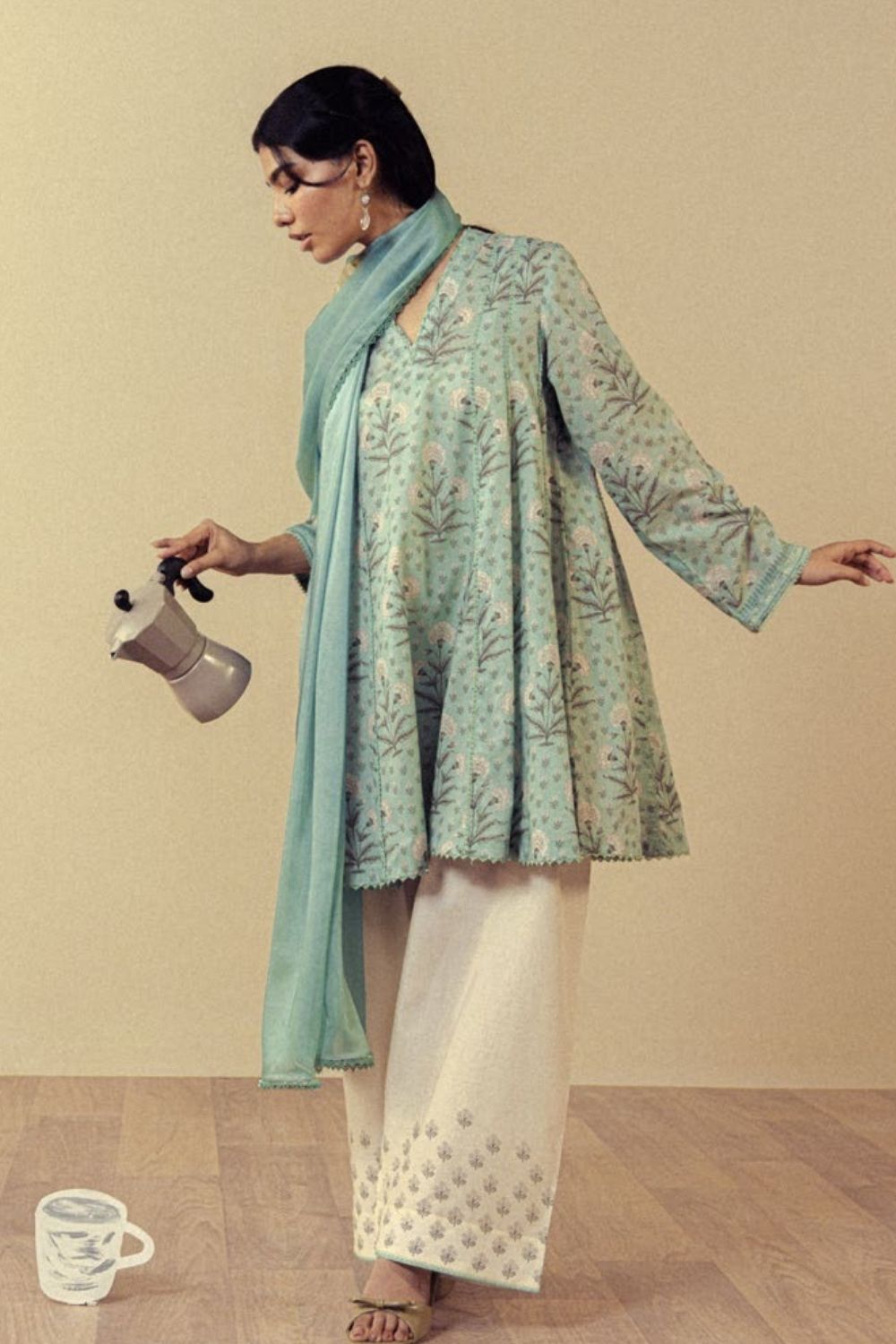Zara Shahjahan 3 Pc Unstitched Printed Lawn Suit Anthea-9B