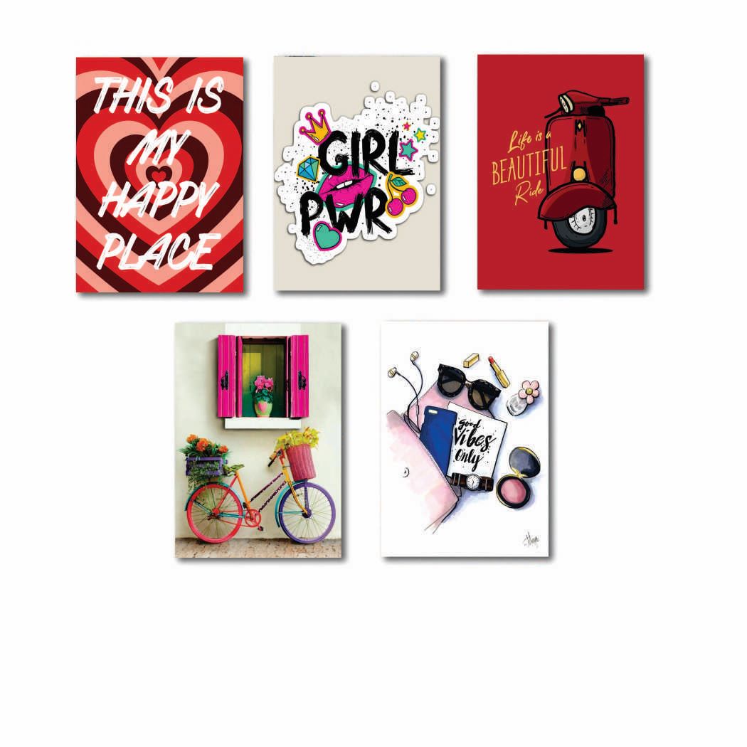 Set of 5 Premium Wall Art Photo Tiles – Modern Home Decor Sets 8x11