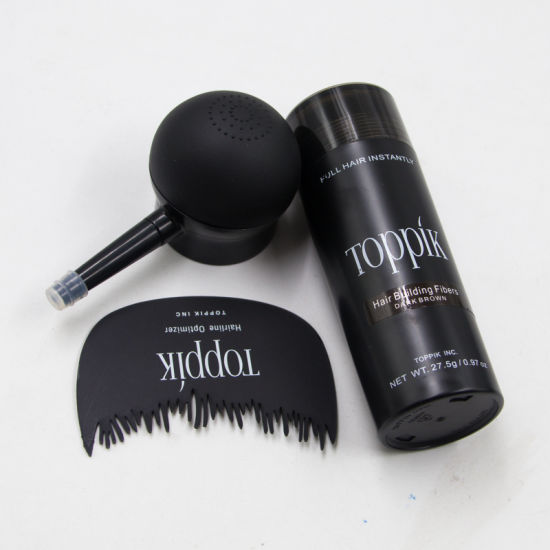 Toppik Hair Fiber Pack of 3 Set | Hair Fiber 27.5g + Applicator Pump + Comb Black