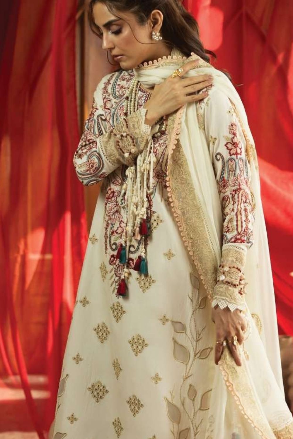 Imrozia | Serene 3 Pc Unstitched Embroidered Lawn Suit SL-150 Areeba