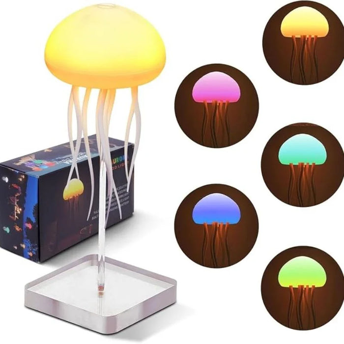 LED Jellyfish Lamp RGB Mood Light | Voice Control Fantasy Jellyfish Night Light | Decorative Bedroom & Living Room Lighting