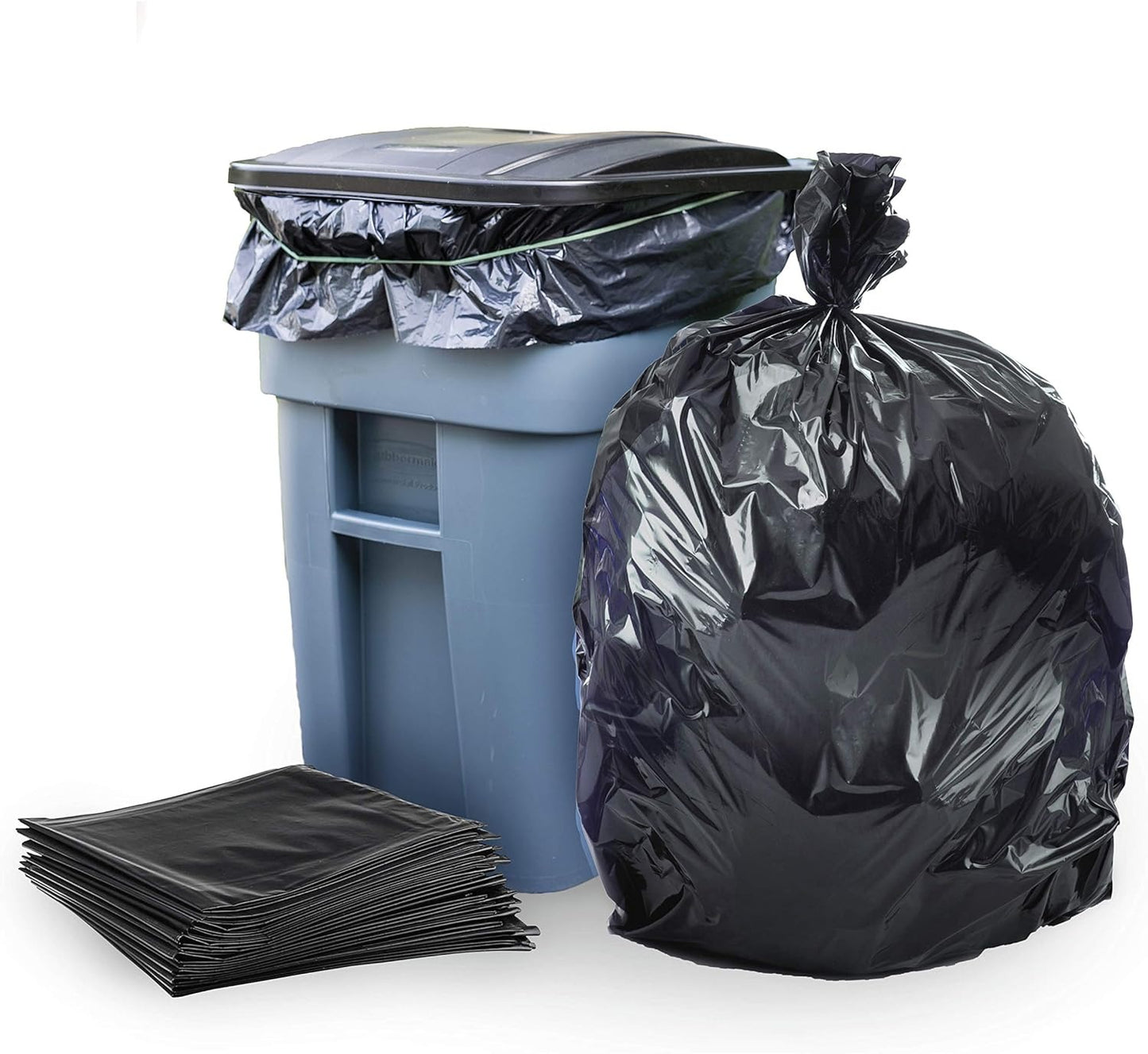 Black Garbage Bags Roll – Leak Proof, Heavy Duty Disposable Trash Bags for Dustbin, Diapers, Waste & Storage, Portable Plastic Bin Bags - Small (18×24 – 32 bags)