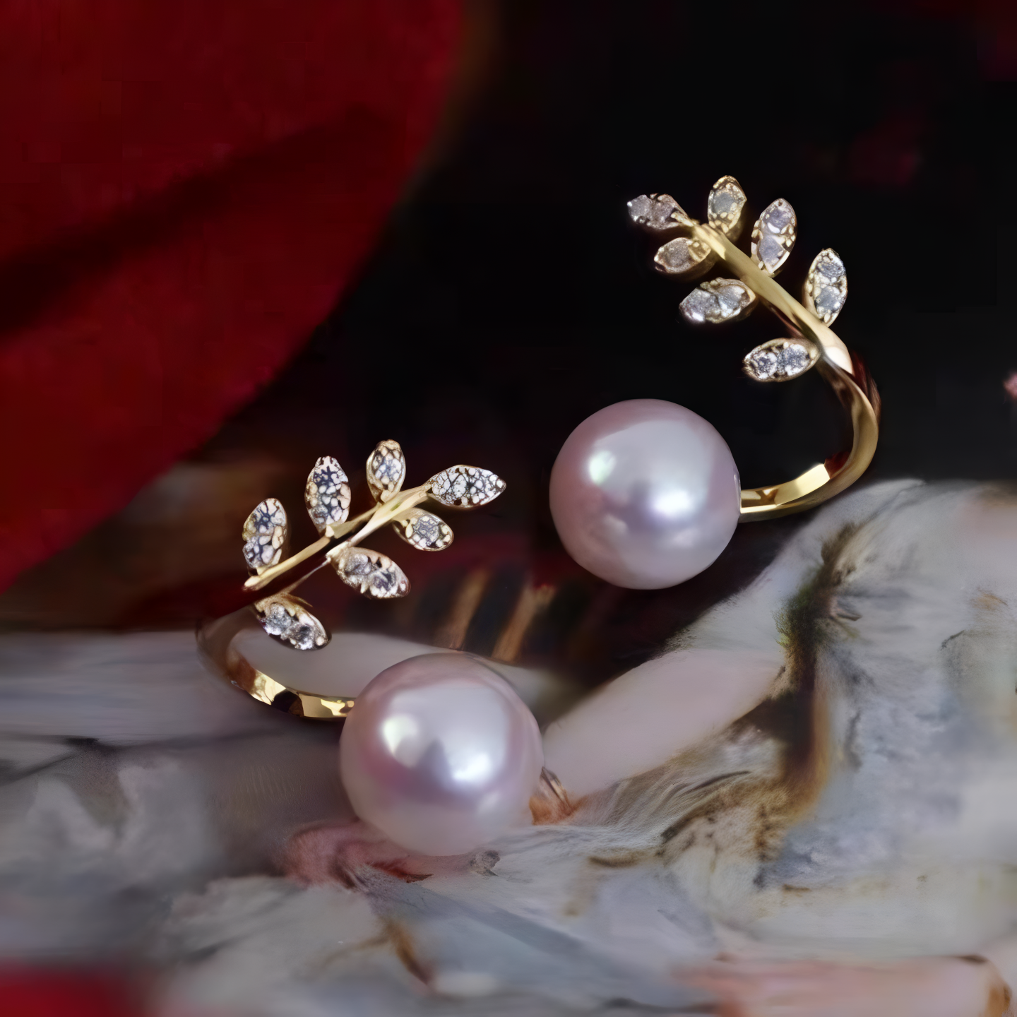 Elegant Leaf Pearl Korean Earrings – Stylish Jewelry for Women, Perfect for Casual & Formal Wear (AWT-103) - Silver