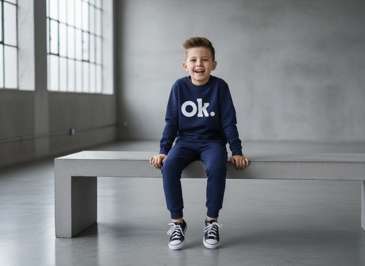 OK Printed Sweatshirt & Pajama Trouser Tracksuit for Kids | Winter Warm Fleece Clothing Set Outfit for Boys & Girls – Cozy & Trendy small