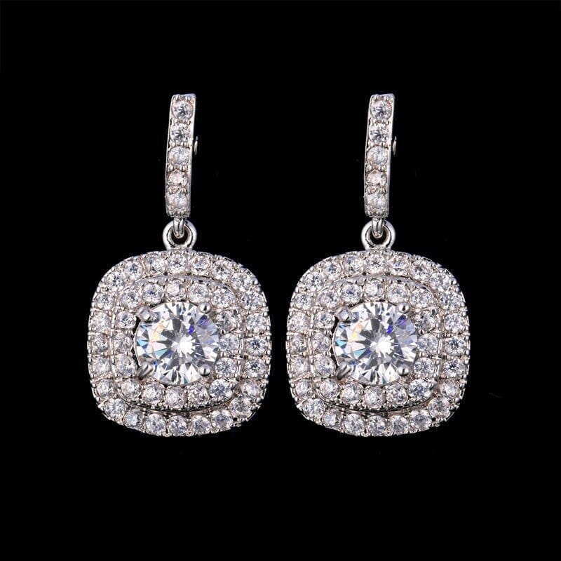 Crystal Earrings – Sparkling Dangle Earrings for Party & Everyday Wear - Earings For Girls ( PJT-990 ) - SILVER
