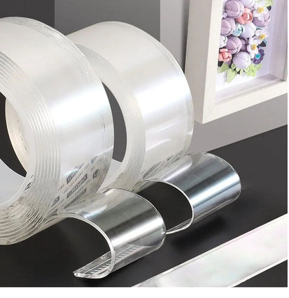 Double Sided Tape for Walls Heavy Duty Removable Mounting Tape Strong Adhesive Washable and Reusable Tape Wall Tape for Picture Photo Carpet Decoration Poster Tape Roll