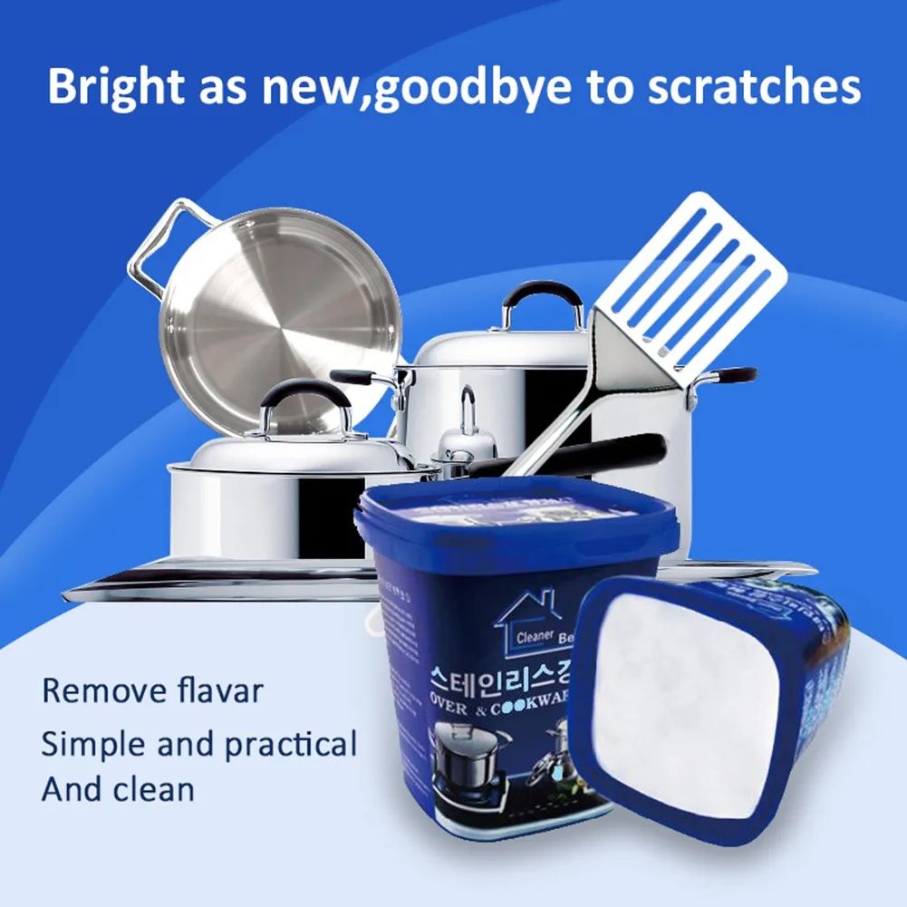 Rust Cream Powerful Stainless Steel Cookware Cleaning Paste Household Kitchen Cleaner Washing Pot Bottom Scale Strong Cream