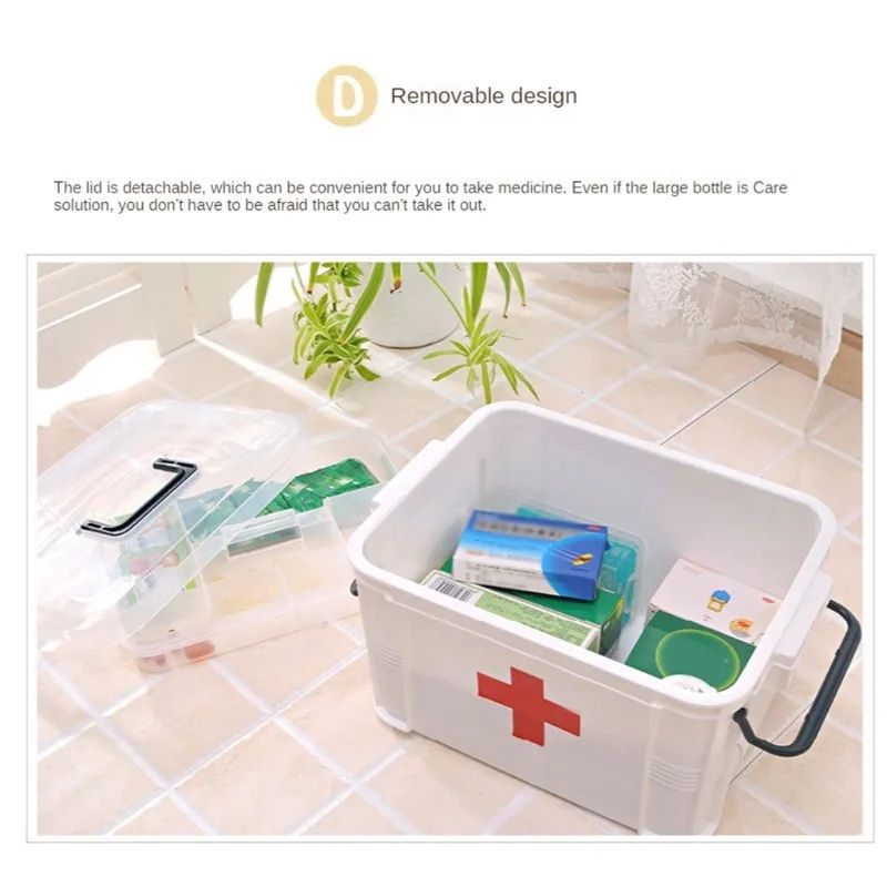 Transparent Plastic Medicine/Pills Storage Box/Organizer/First Aid Kit/Medicine Box