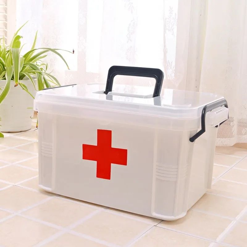Transparent Plastic Medicine/Pills Storage Box/Organizer/First Aid Kit/Medicine Box