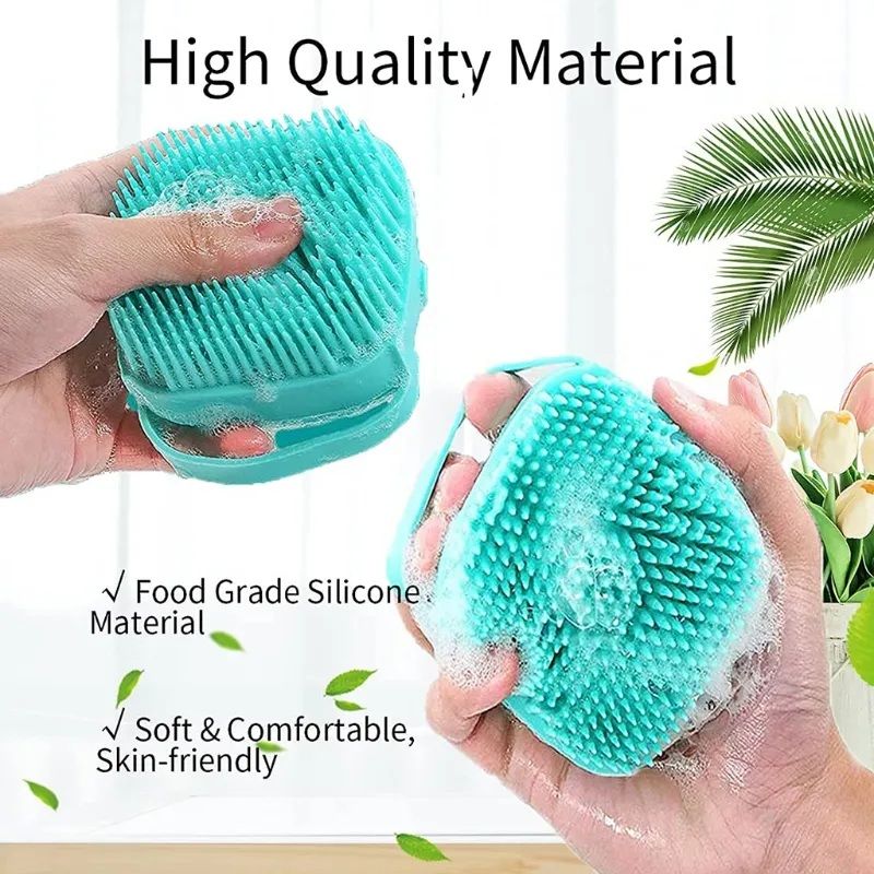 Silicon Bath Body Brush, Exfoliating Body Scurb Brush With Soap Dispenser, 2 In 1 Ultra Soft Bath Sponge Shower Brush And Body Massager
