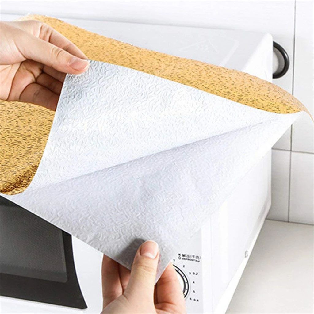 60 By 200 CM Size Foil Sheet Golden Aluminium Foil Aluminium Foil Sticker Aluminium Foil Sheet Kitchen Waterproof Self-Adhesive ( Golden )