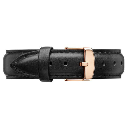 Black DW Leather Strap Men Wrist Watch Analog Brown Leather Luxury Wrist Watch Stainless Steel Smart Watch Leather Straps