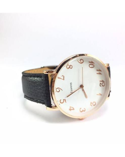 Black DW Leather Strap Men Wrist Watch Analog Brown Leather Luxury Wrist Watch Stainless Steel Smart Watch Leather Straps