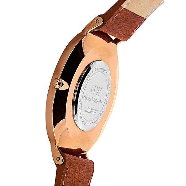 Brown DW Leather Strap Men Wrist Watch Analog Brown Leather Luxury Wrist Watch Stainless Steel Smart Watch Leather Straps