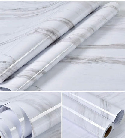 60CMx2M Wall Paper Waterproof Heat Resistant Self Adhesive Anti Oil Kitchen Wallpaper Marble Sheet For Kitchen