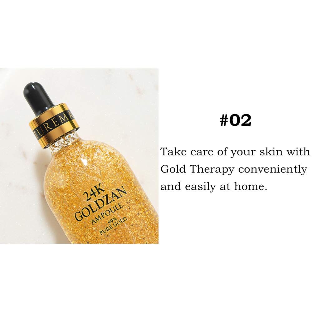 24K Goldzan Facial Serum Ampoule Pure Gold 99.9% Maison De Nature 100 Ml Made In Korea