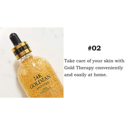 24K Goldzan Facial Serum Ampoule Pure Gold 99.9% Maison De Nature 100 Ml Made In Korea