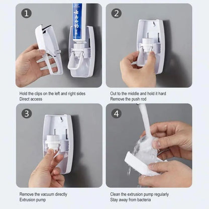 Toothpaste Dispenser Holder For Toothbrush New Automatic Auto Toothpaste Dispenser Bathroom Accessories Mounted Toothpaste Squeezer For Bathroom