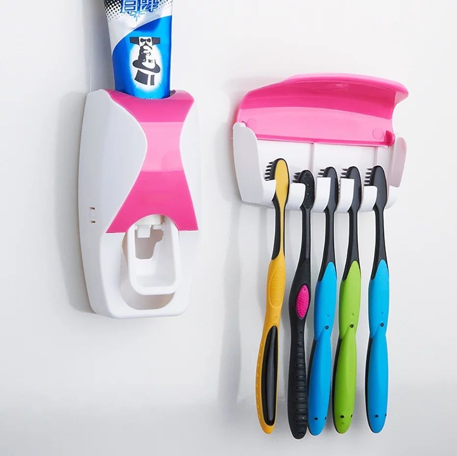 Toothpaste Dispenser Holder For Toothbrush New Automatic Auto Toothpaste Dispenser Bathroom Accessories Mounted Toothpaste Squeezer For Bathroom