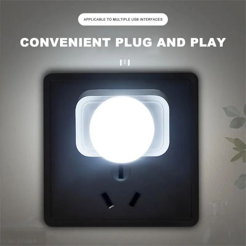 1 Piece USB Lamp Mini LED Night Light Power Bank Charging USB Book Lights Small Round Reading Desk Lamp Bulb