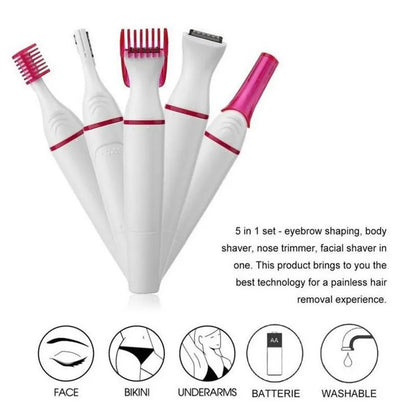 Veet Trimmer Multifunction 5 In 1 Electric Epilator Painless Trimmer For Eyebrow Body Facial Hair Removal Hair Shaver