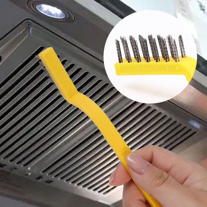 3pcs/Set Gas Stove Cleaning Brush 3style Brush Head Nylon Iron Wire Copper Wire Powerful Decontamination Brush Kitchen Tools