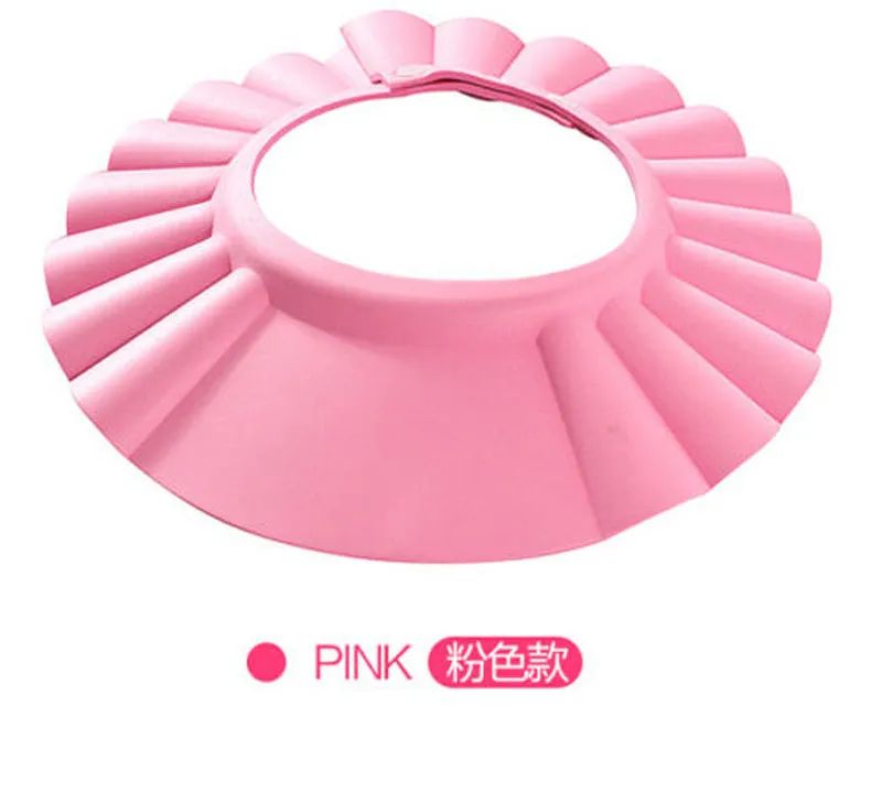Baby Shower Cap Children Safe Bath Bathing Shampoo Caps Wash Hair Adjustable Elastic Shield For Kids Protective Bath Accessories (Random Color)