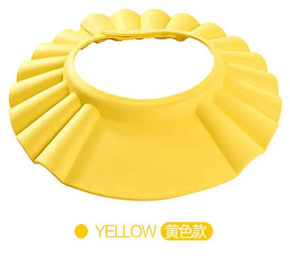 Baby Shower Cap Children Safe Bath Bathing Shampoo Caps Wash Hair Adjustable Elastic Shield For Kids Protective Bath Accessories (Random Color)