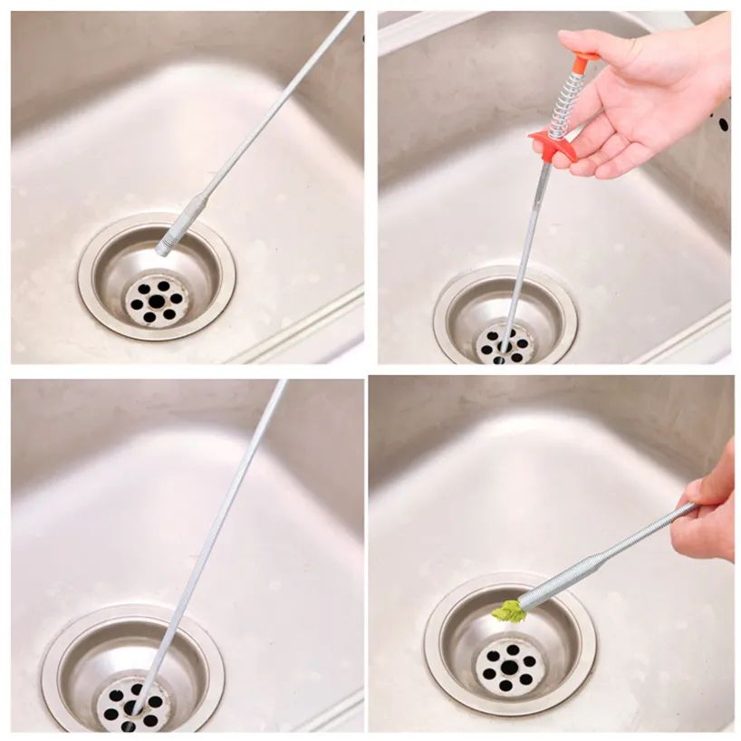 90cm Bendable Drain Clog Dredge Tools Water Sink Cleaning Hook Sewer Dredging Spring Pipe Hair Remover Bathroom Hair Cleaner