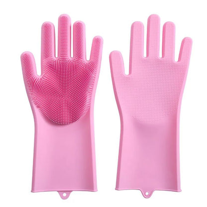 Washing Gloves Silicone Waterproof Insulated Gloves Bathroom Kitchen And Bathroom Cleaning Car Wash Multi-Purpose Gloves