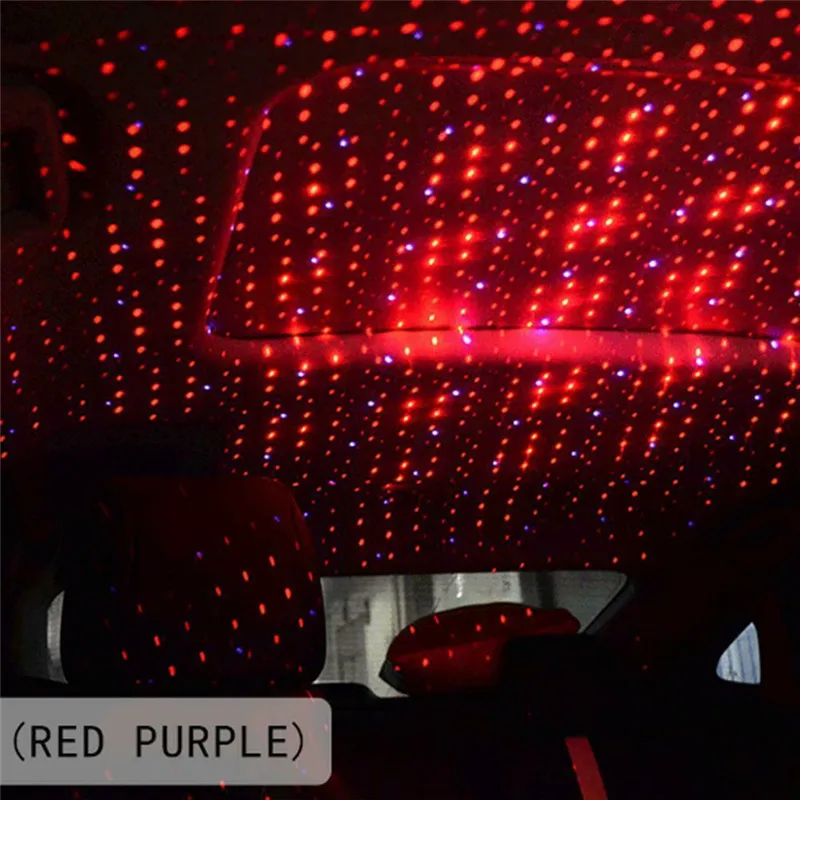 Romantic LED Car Roof Star Night Light Projector Atmosphere Galaxy Lamp USB Decorative Lamp Adjustable Auto Interior Decor Light