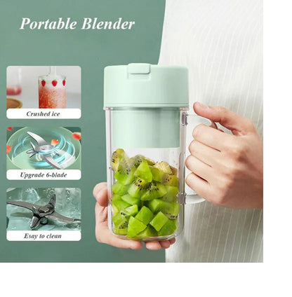 \500ml Portable Juicer With Straw USB Electric Stainless Steel Fruit Juicer Cup Extractor Blender Juice Maker Machine For Kitchen