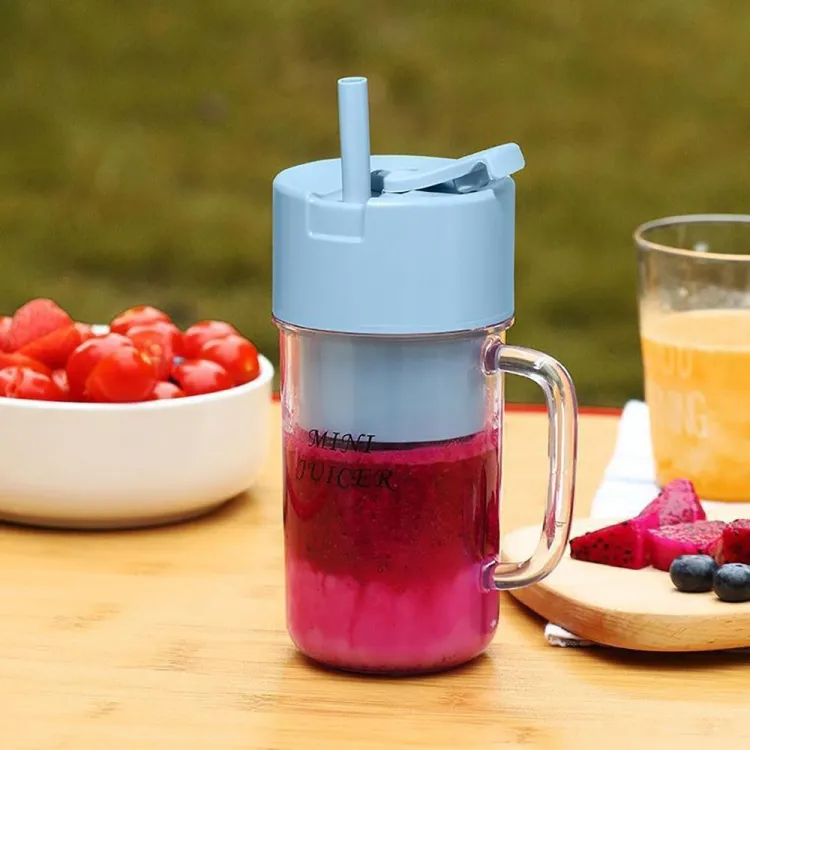 \500ml Portable Juicer With Straw USB Electric Stainless Steel Fruit Juicer Cup Extractor Blender Juice Maker Machine For Kitchen