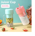 \500ml Portable Juicer With Straw USB Electric Stainless Steel Fruit Juicer Cup Extractor Blender Juice Maker Machine For Kitchen