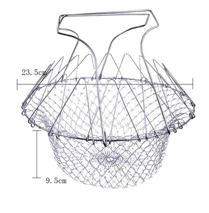 Vegetable Frying, Foldable Strainer, Chef Basket 12 IN 1
