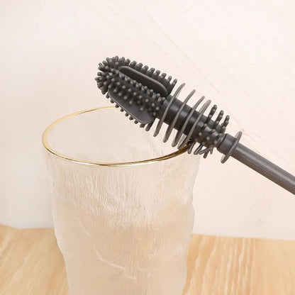 Long Handle Silicone Milk Bottle Brush Glass Bottle Cleaning Brush Multifunction Cup Mouth Scrubber Household Cleaning Tool