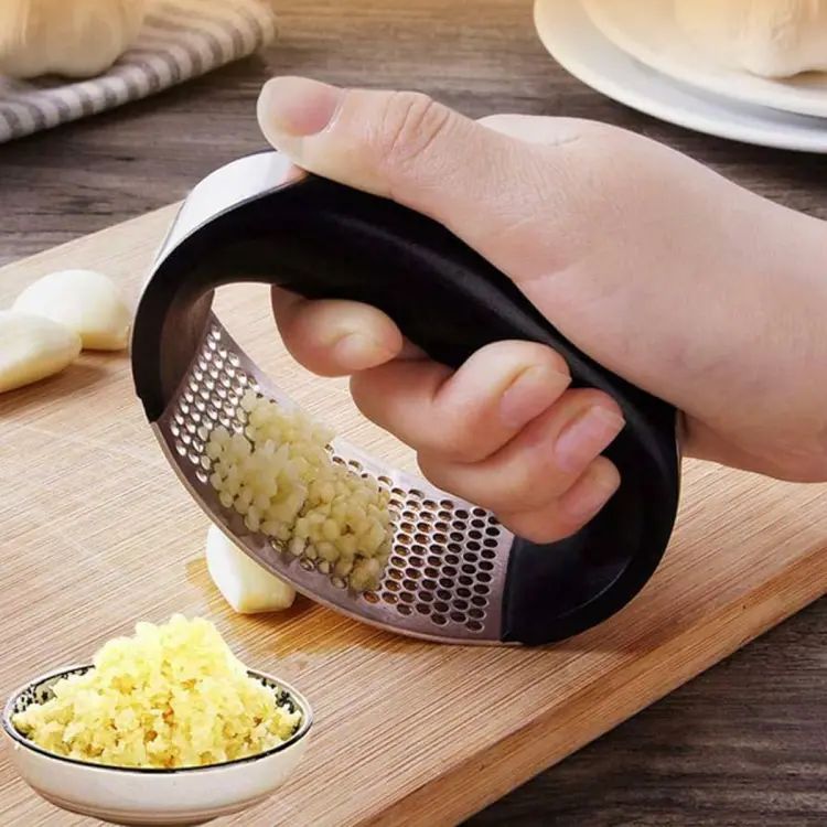Garlic Press, Manual Garlic Press Rocker With Handle, Stainless Steel Garlic Crusher Masher, Ginger Garlic Chopper Kitchen Gadget Tool Garlic Cutter, Hand Press Tool For Garlic Paste