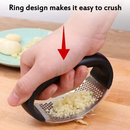 Garlic Press, Manual Garlic Press Rocker With Handle, Stainless Steel Garlic Crusher Masher, Ginger Garlic Chopper Kitchen Gadget Tool Garlic Cutter, Hand Press Tool For Garlic Paste